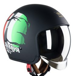 Mũ bảo Hiểm 3/4 Royal M139 Kính Âm (Đen Mờ Họa Tiết Xanh)